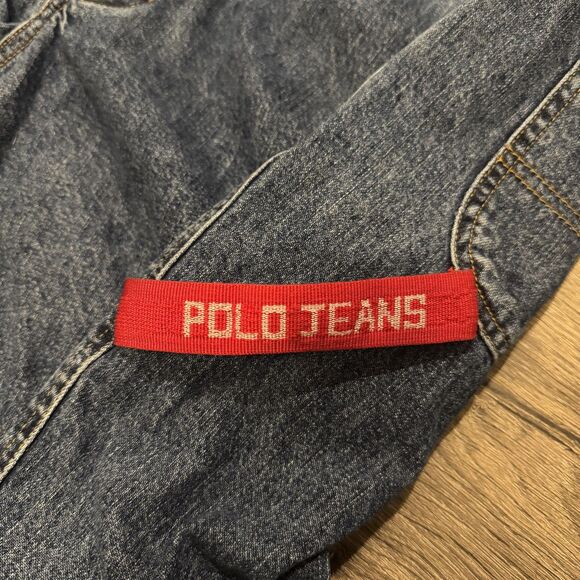 Vintage Polo Jeans Co Bib Overalls Ralph Lauren Mens XL Denim Carpenter 90s Y2K - Picture 4 of 11